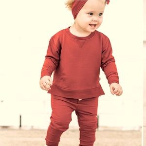 Dream Big Little Co. Pullover Sweatshirt Rust Brown Brick 0-3 mos NWT
